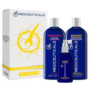 Mediceuticals zestaw do pielęgnacji włos&oacute;w cienkich i z tendencją do przerzedzania dla mężczyzn (Bioclenz&trade; 250ml, Therapeutic&trade; 250ml, Numinox&trade; 125ml) 51007 zdjęcia