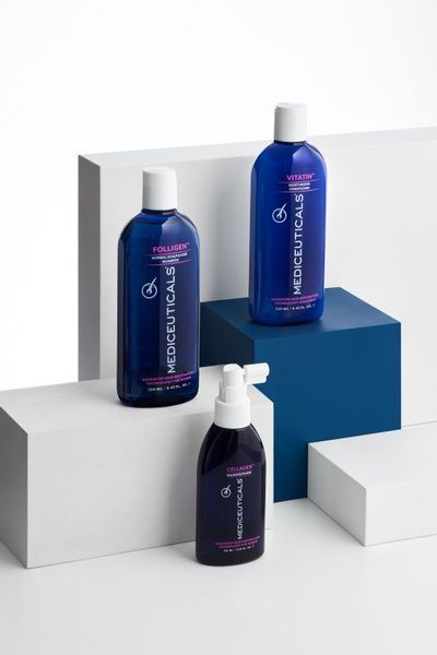 Mediceuticals zestaw do pielęgnacji włos&oacute;w cienkich i z tendencją do przerzedzania dla kobiet (Folligen&trade; 250ml, Vitatin&trade; 250ml, Cellagen&trade; 125ml) 52009 zdjęcia