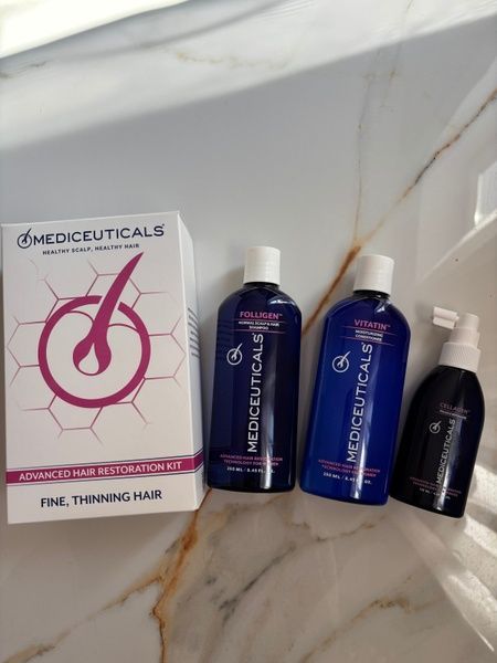 Mediceuticals zestaw do pielęgnacji włos&oacute;w cienkich i z tendencją do przerzedzania dla kobiet (Folligen&trade; 250ml, Vitatin&trade; 250ml, Cellagen&trade; 125ml) 52009 zdjęcia